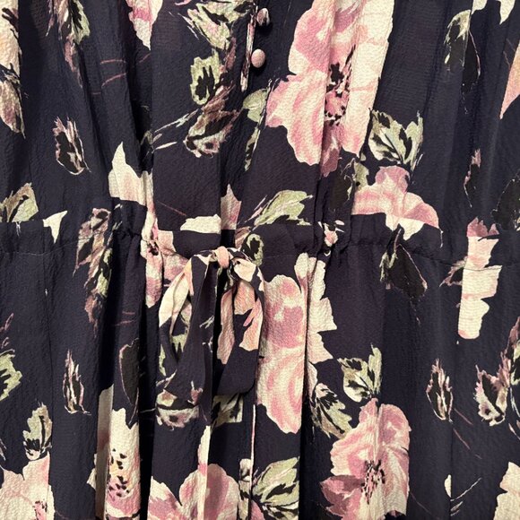 Rebecca Taylor Navy Magnolia Crepe Dress Size 4 - Picture 4 of 8